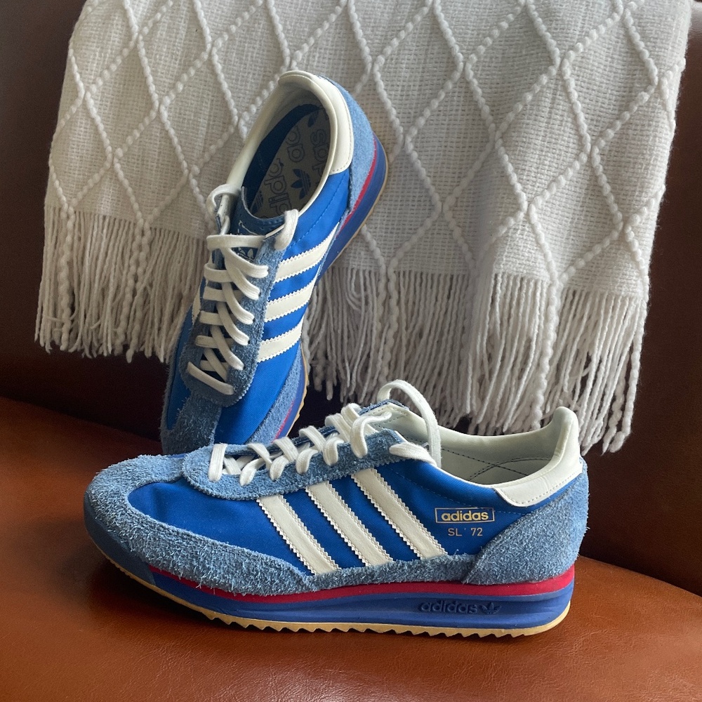 Blue suede Adidas  Size 9